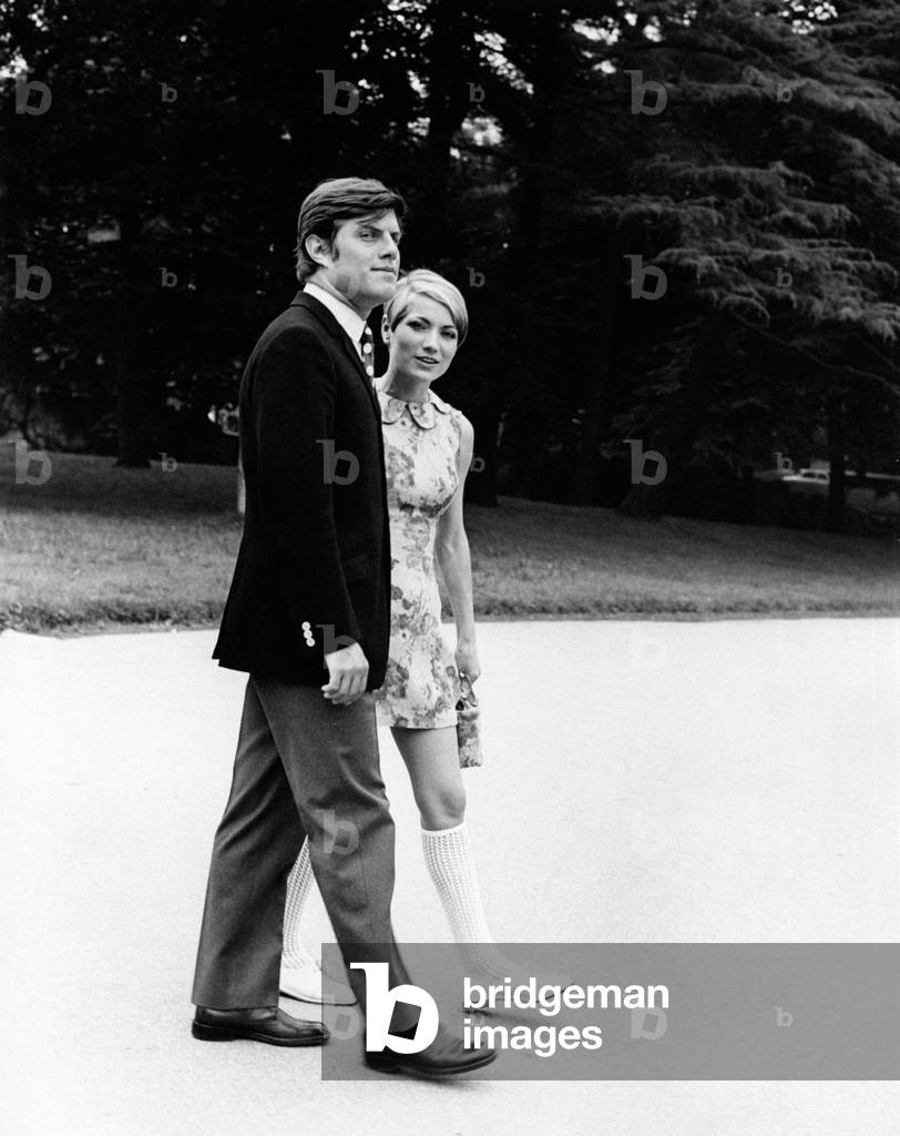 Anna Marchetti with Franco Rosi in a park