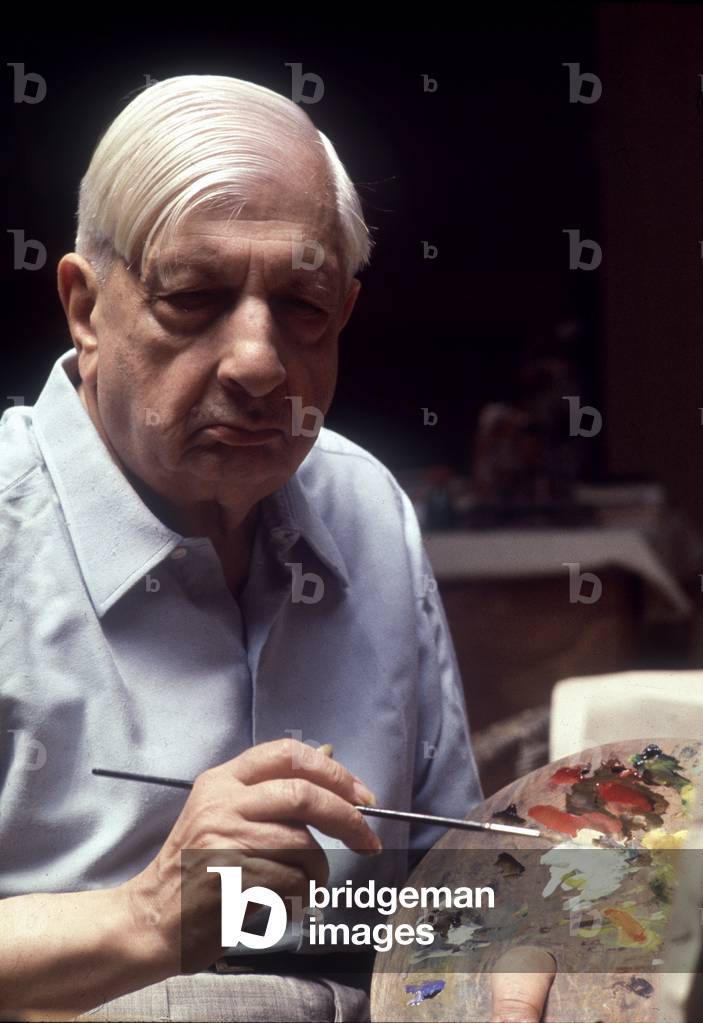 Giorgio de Chirico preparing the palette