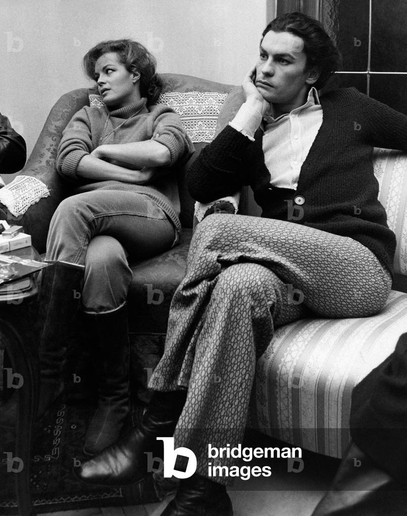 Helmut Berger and Romy Schneider having a break during the shooting of 'Ludwig'