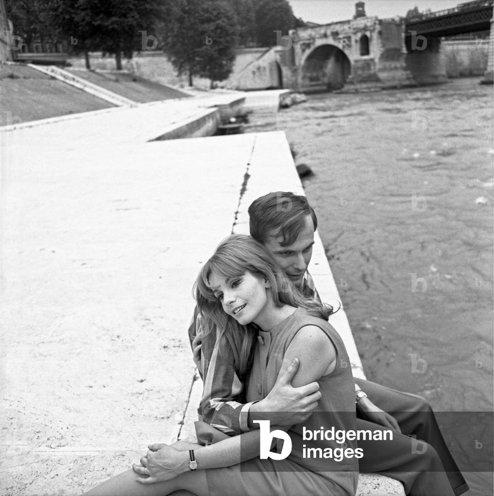Two loving engaged people hugging each other, Italy