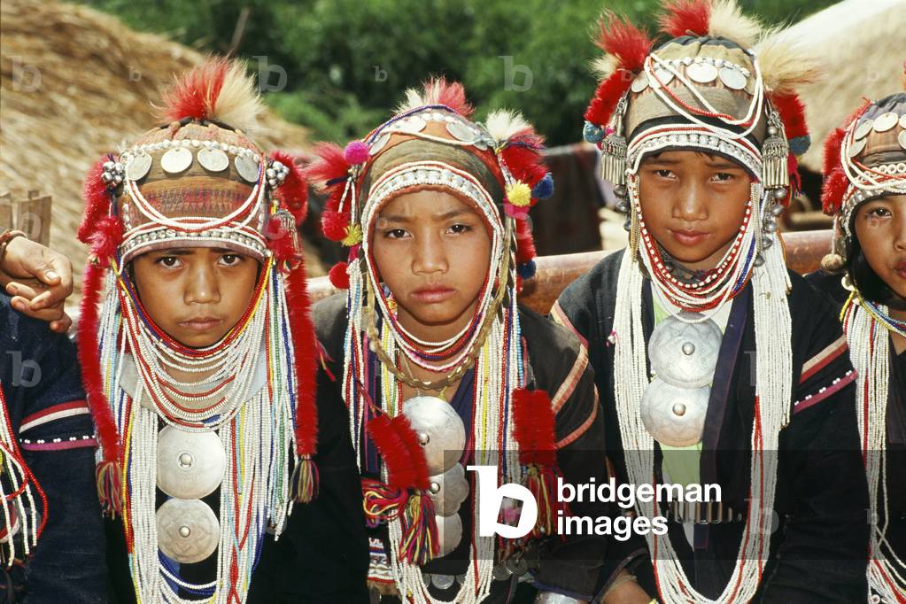 Little girls of the Akha tribe, Thailand, 1987 (photo)