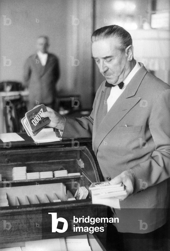 The cashier of the private room of the Monte Carlo Casino, Monaco