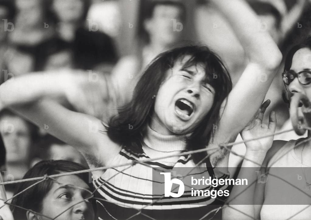 A female spectator at a Beatles concert