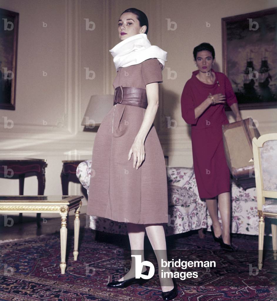 Audrey Hepburn posing, France, 1958 (photo)