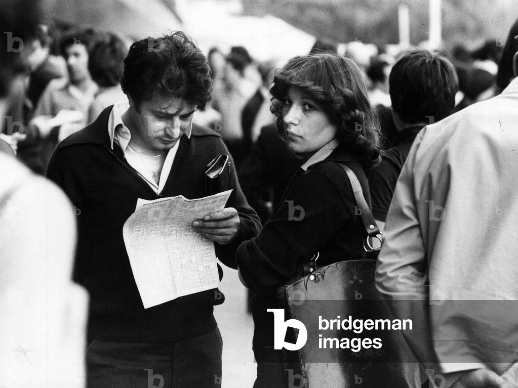 Horse punters at the San Siro racetrack