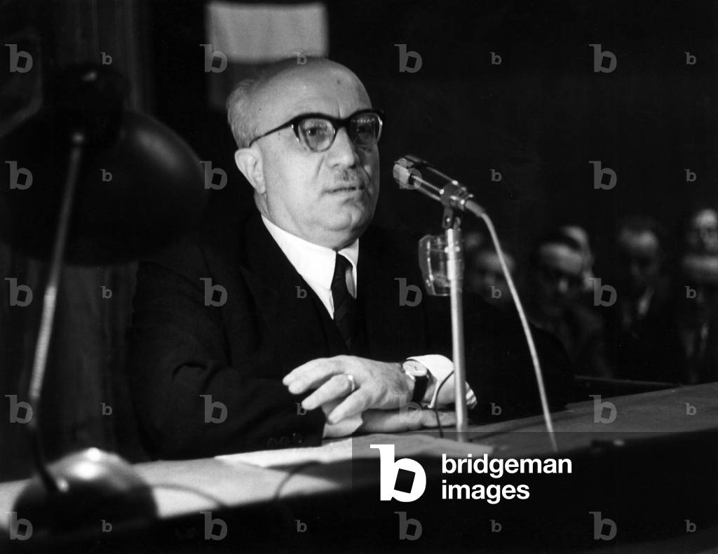 Amintore Fanfani, president of the Senate