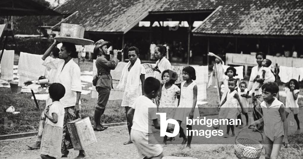 Women and children in a camp