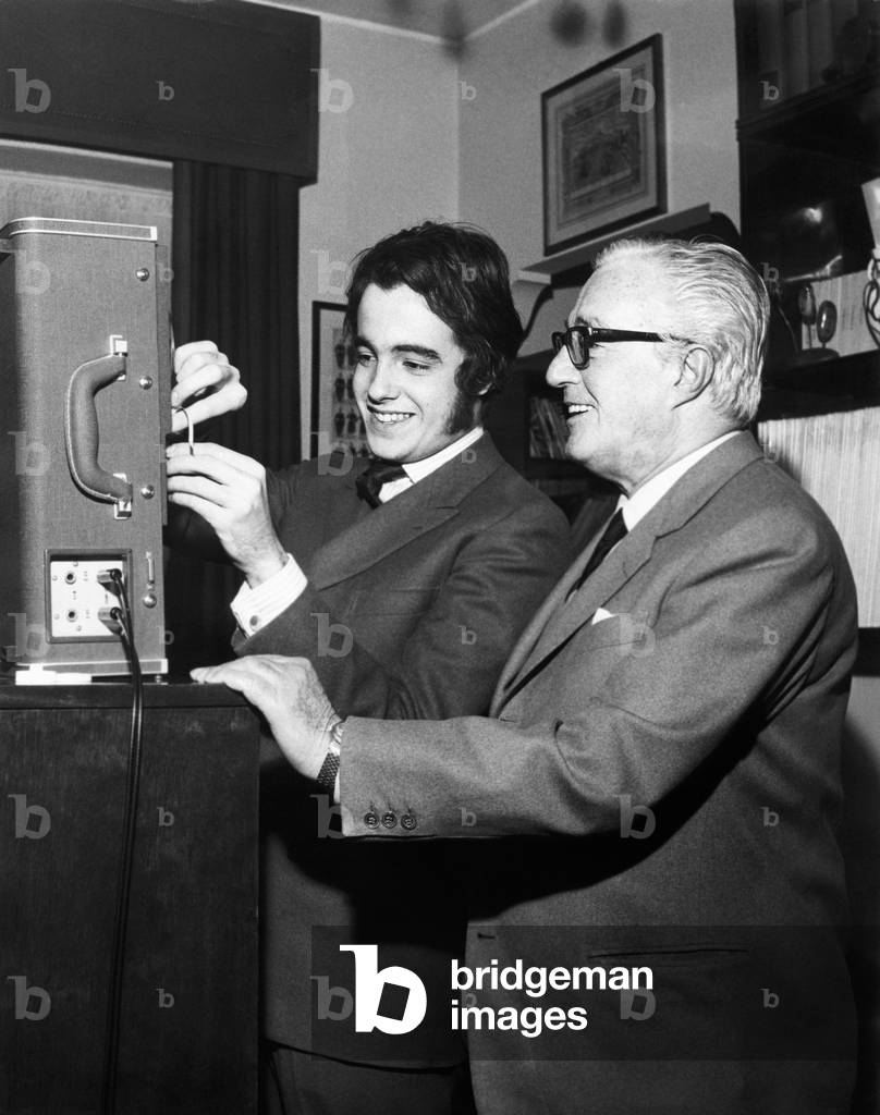 Vittorio De Sica with his son Manuel, Rome, Italy, 1967