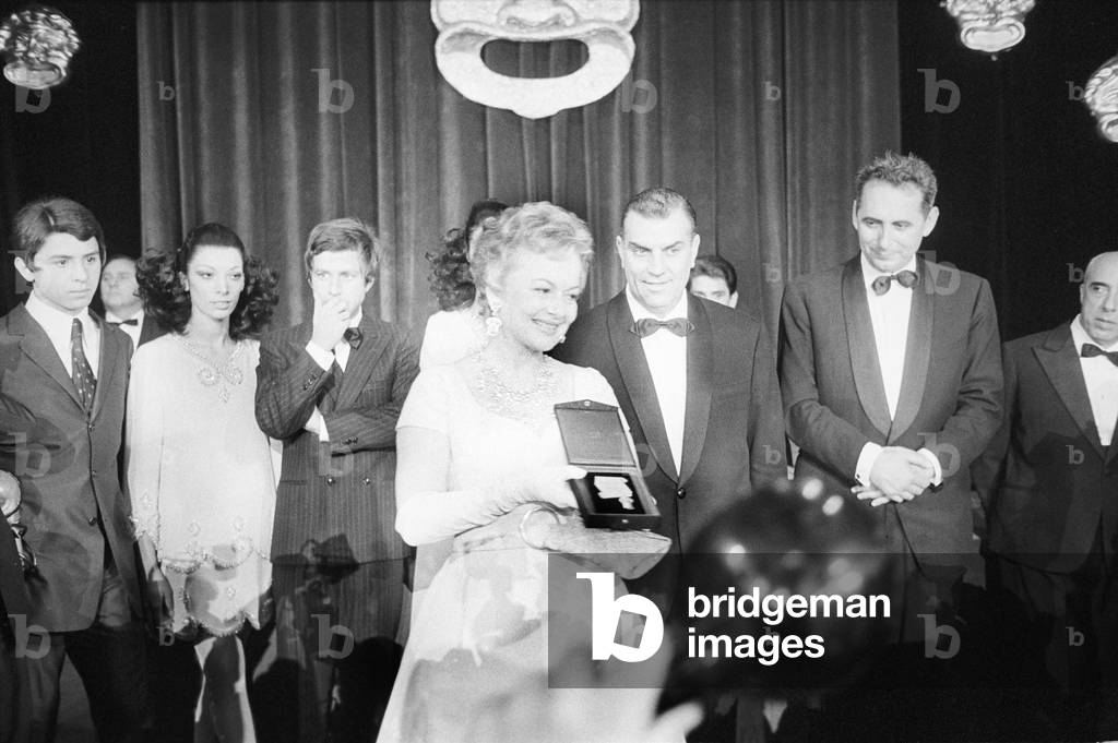 Silver Mask Prize, Italy, 1968 (b/w photo)