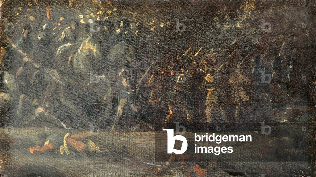 Military Scene, by Anonymous artist, ca. 1600 - 1650, 17th Century, oil on canvas, 20 x 15 cm