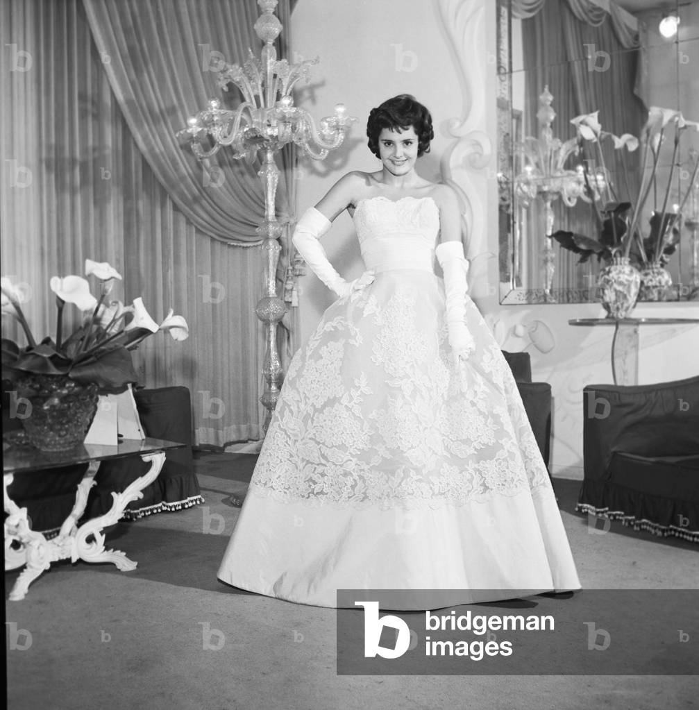 Rossana Podesta  posing, Italy, 1957 (b/w photo)