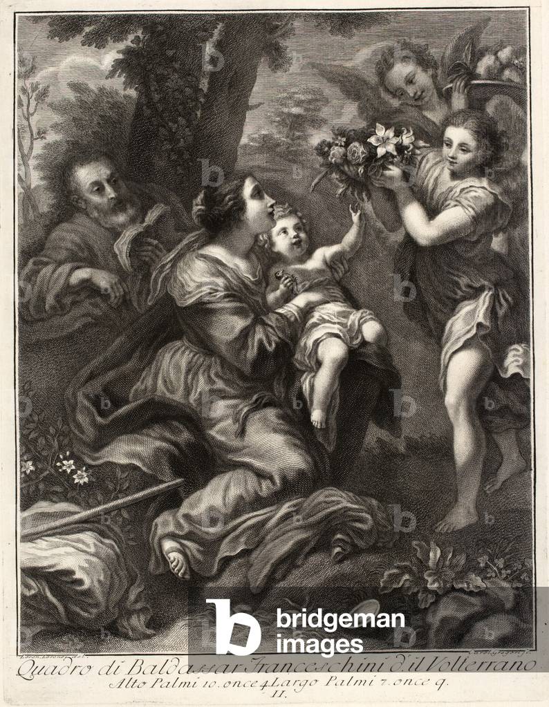 Rest on the Flight into Egypt, 17th century (engraving)