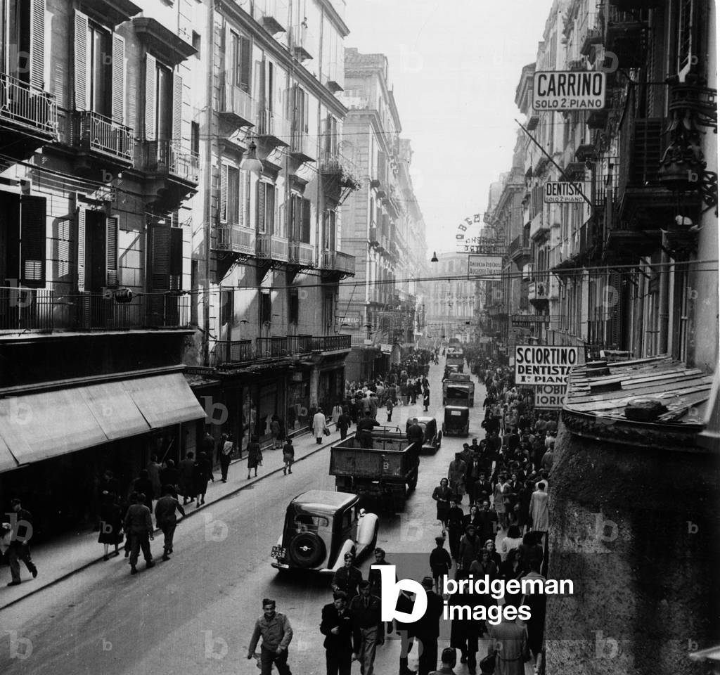 Street of Naples during the Allied occupation