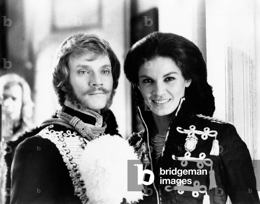 Malcolm McDowell and Florinda Bolkan, 1974 (b/w photo)