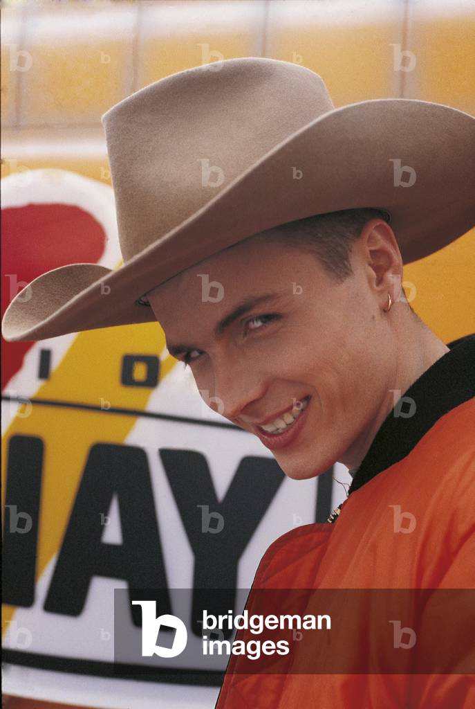 Portrait of Jovanotti wearing a cowboy hat, Milan, Italy
