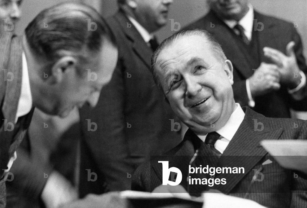 A smiling Giuseppe Pella, Naples, Italy