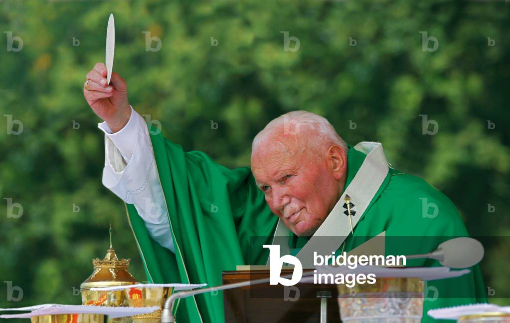 Pope John Paul II celebrating the Eucharist