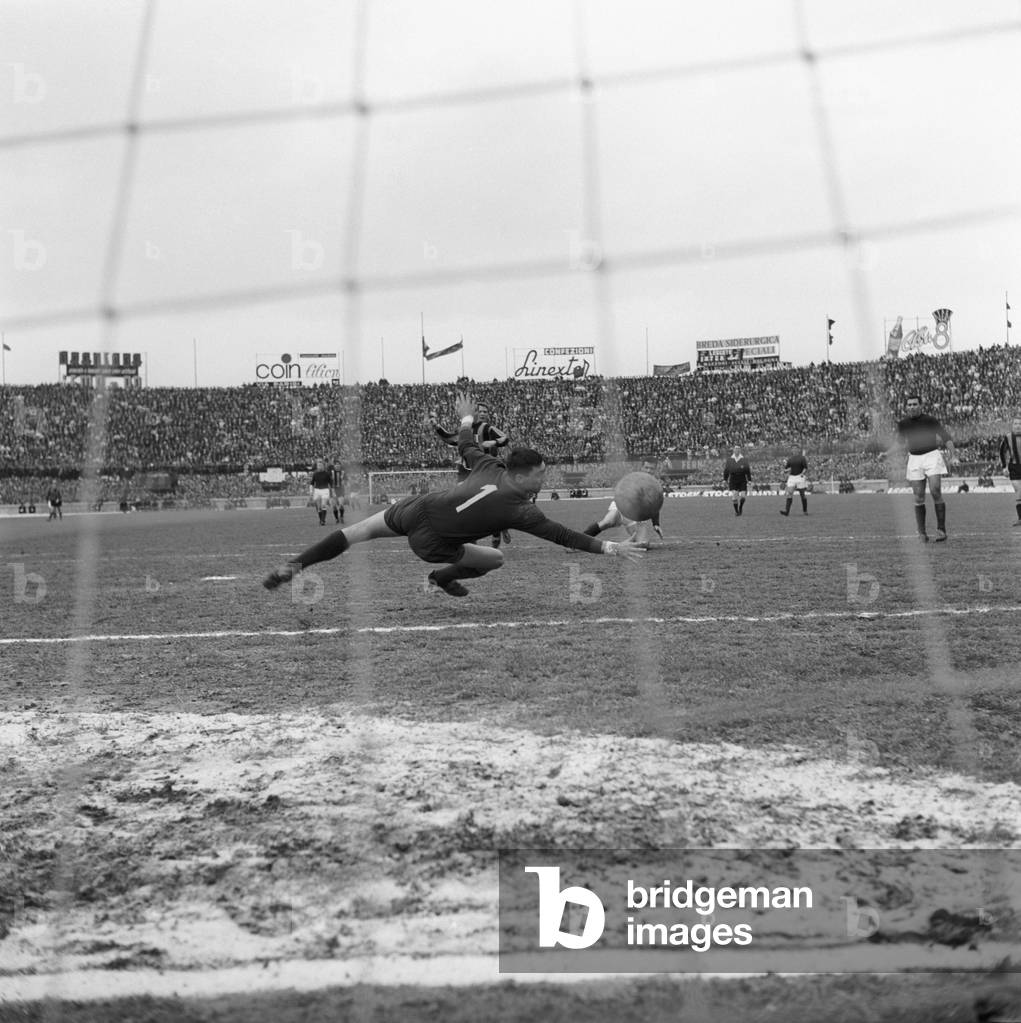 William Negri doing a goal save, Bologna, Italy