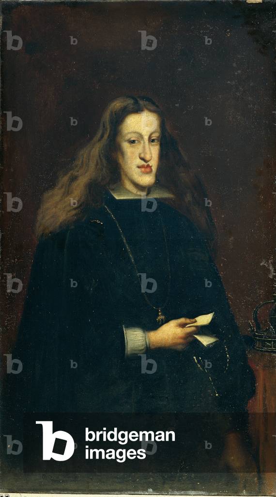 Portrait of Carlo II, by Unknown Spanish artist, after Juan Carreño de Miranda, c.1685-99 (oil on canvas)