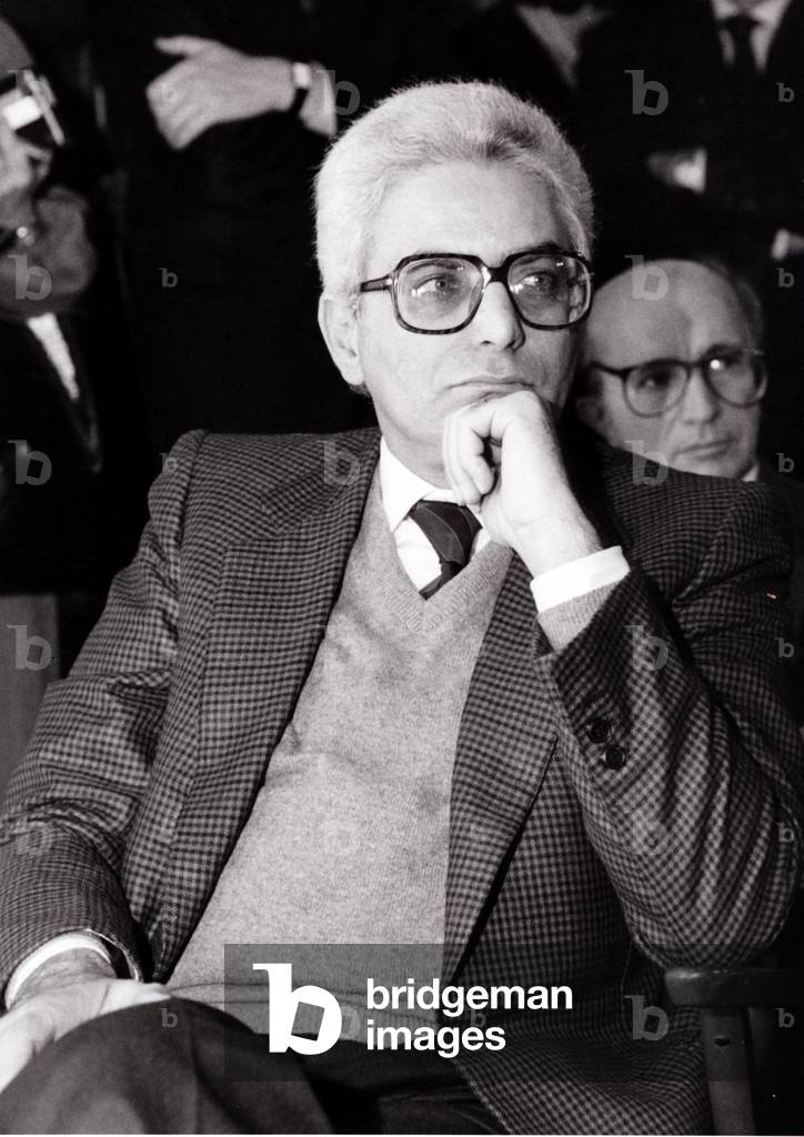 Portrait of Sergio Mattarella, Italy, 1980 (b/w photo)