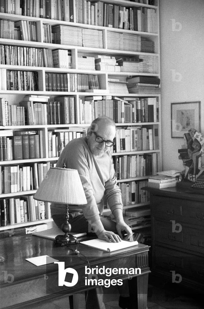 Vasco Pratolini at home, Rome, Italy, 1969