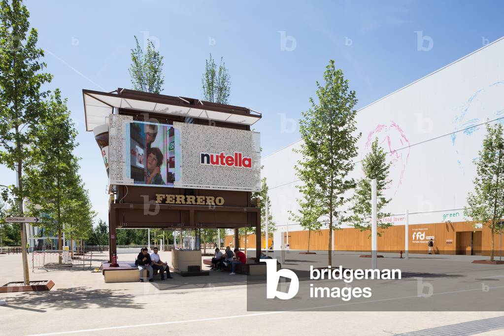 Ferrero sign, Expo 2015, Milan, Lombardy, Italy, 2015 (photo)