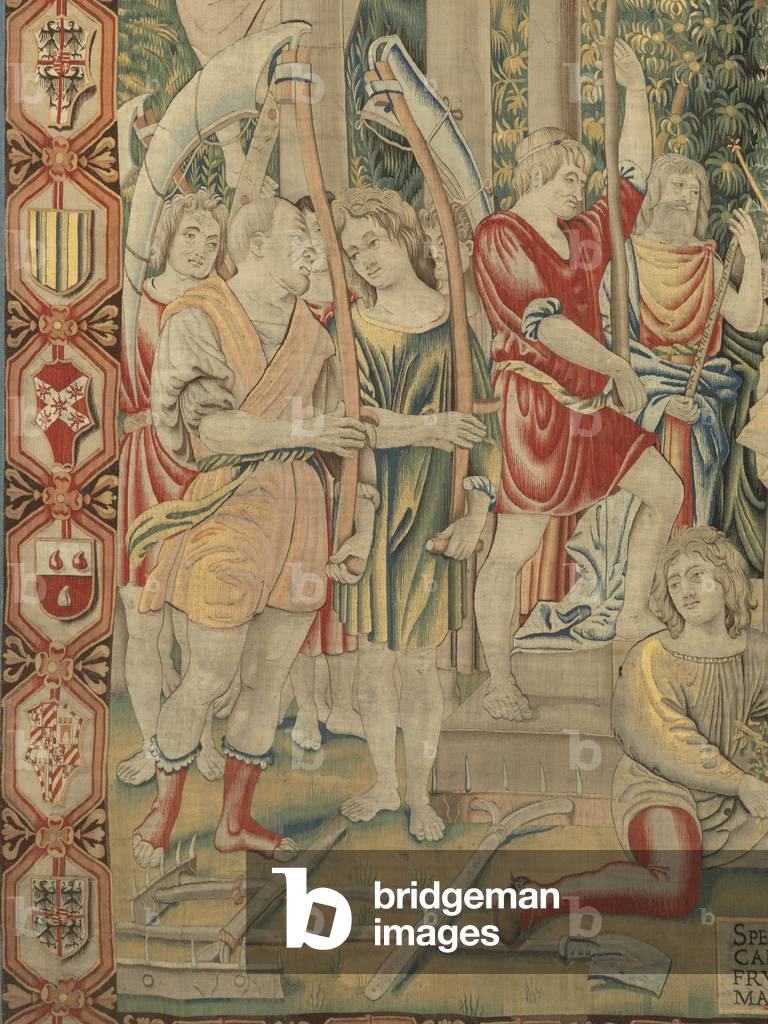 May (Maggio), by Benedetto da Milano upon drawing by Bramantino, c. 1503-1508, 16th century (tapestry)