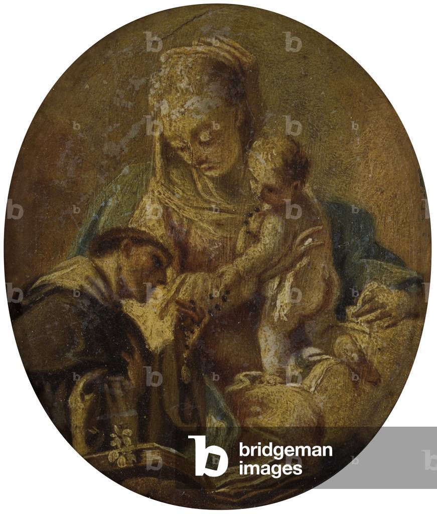 Madonna and Child with St. Anthony of Padua, 18th century (oil on copper)