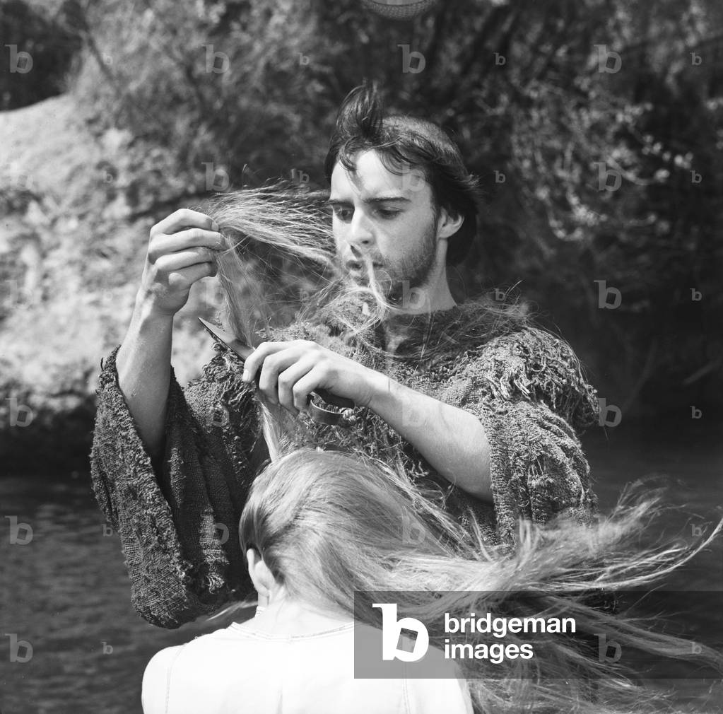 Actors Graham Faulkner and Judy Bowker, Unspecified, 1972 (b/w photo)