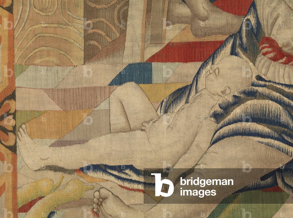 August (Agosto), by Benedetto da Milano upon drawing by Bramantino, c. 1503-1508, 16th century (tapestry)