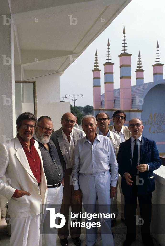 Sergio Leone, Gian Luigi Rondi, Paolo Taviani, Vittorio Taviani, Alberto Lattuada, Francesco Rosi and Ettore Scola