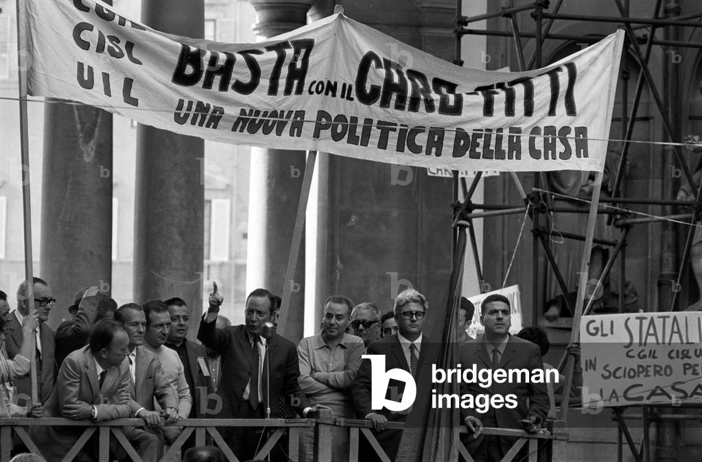 Rent strike in Florence, Florence, Italy, 1969