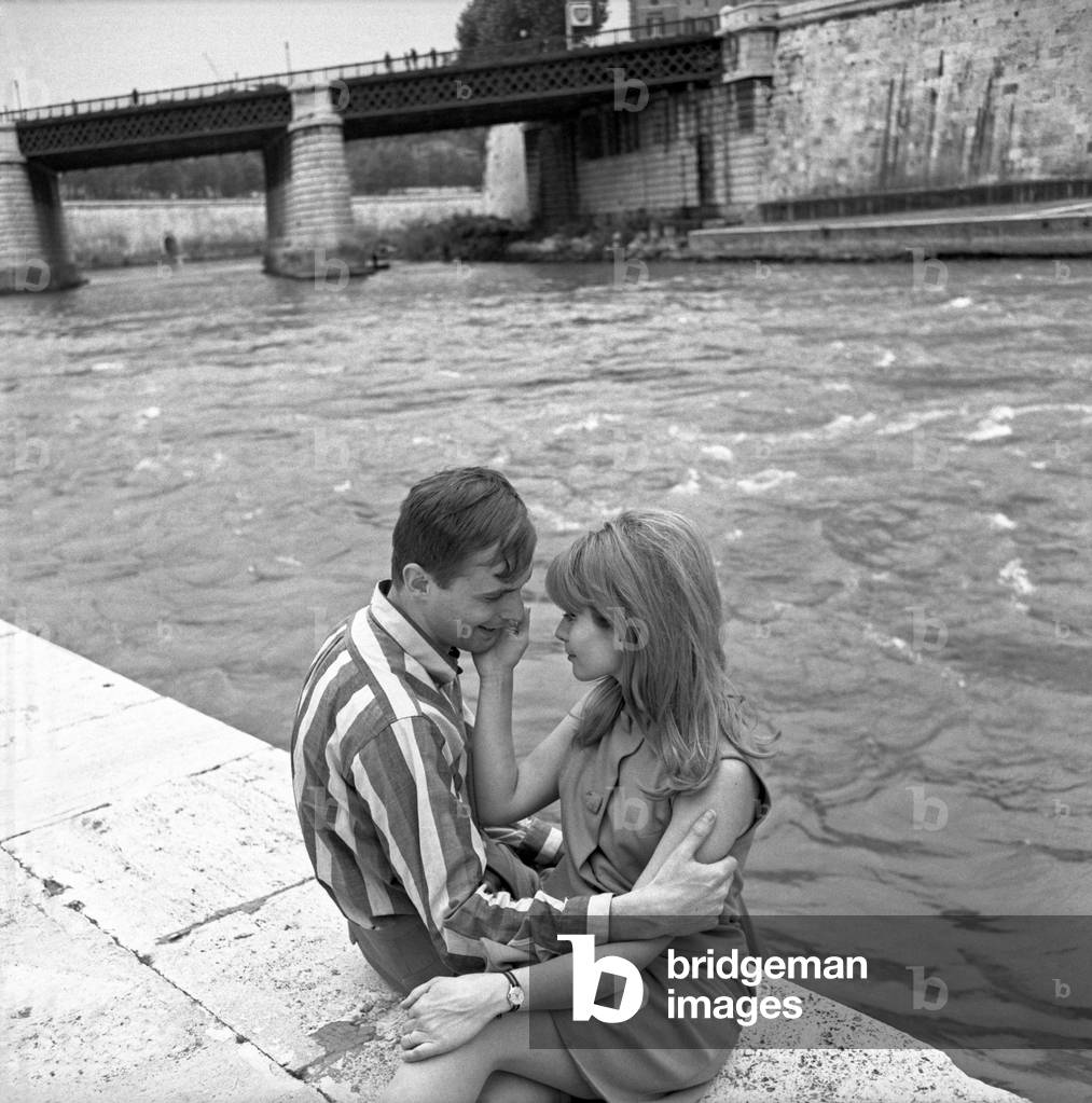 Two loving engaged people hugging each other, Italy