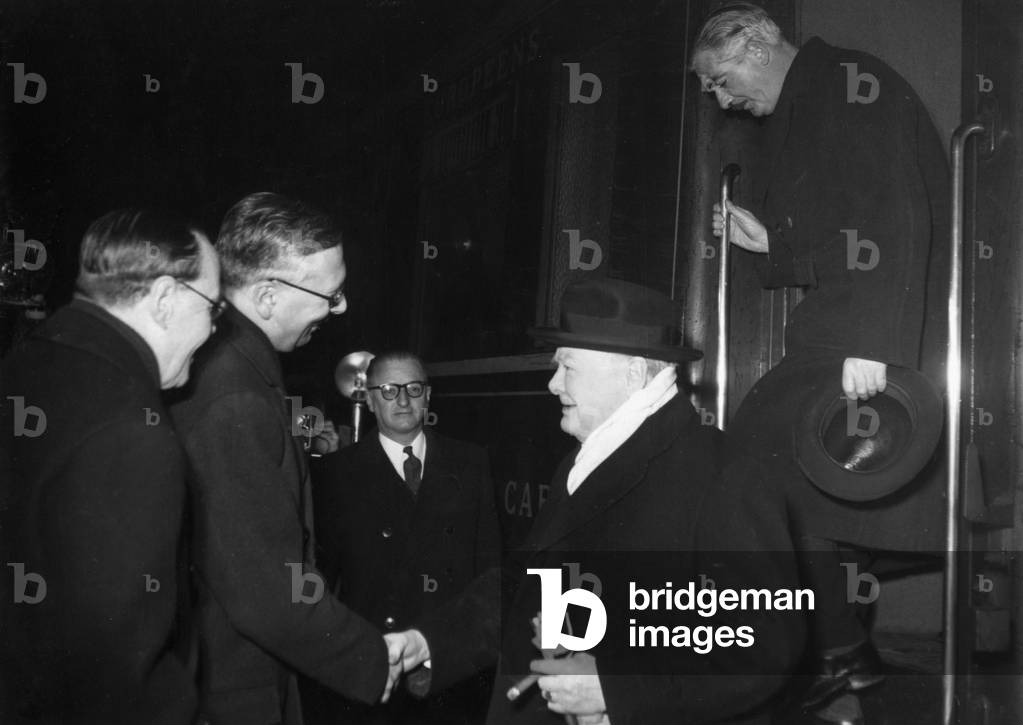 Winston Churchill, Anthony Eden and Rene Pleven meeting