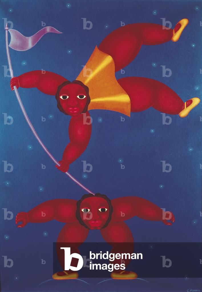 Acrobats, 1973 (oil on canvas)