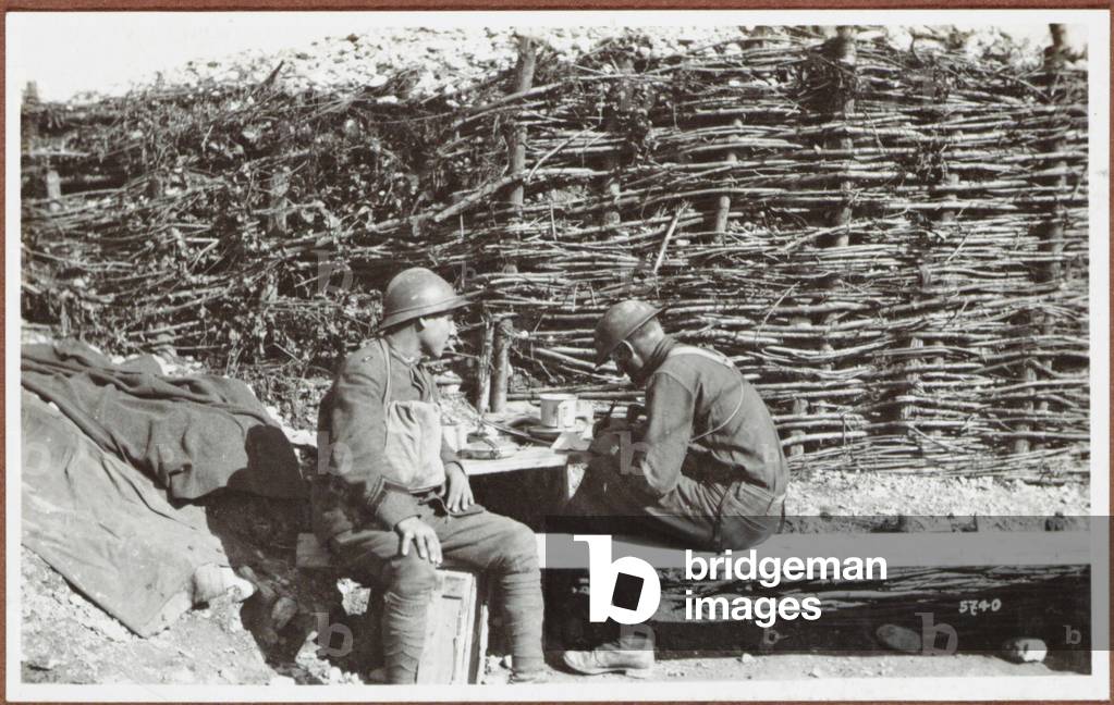 Americans in the Italian front. In the trench, Italy