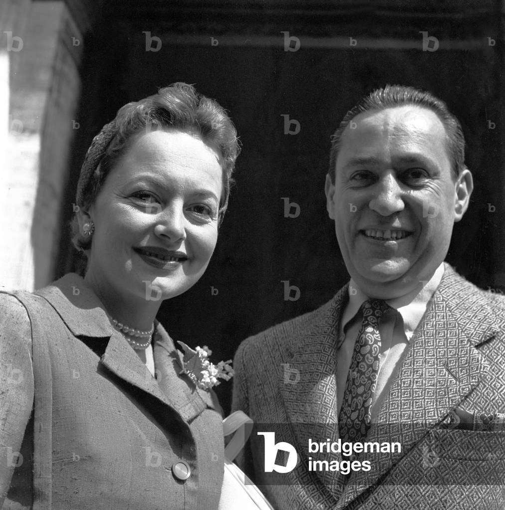 Olivia de Havilland in Rome, Italy, 1958 (b/w photo)