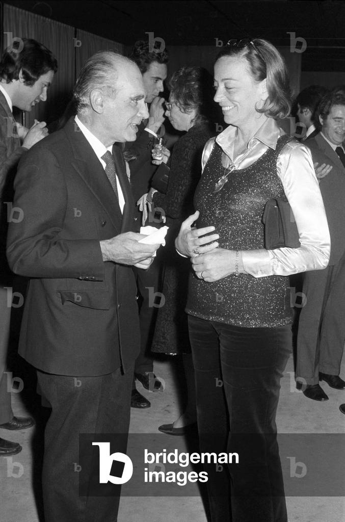 Luigi Comencini with his wife Giulia, Italy, 1974 (b/w photo)