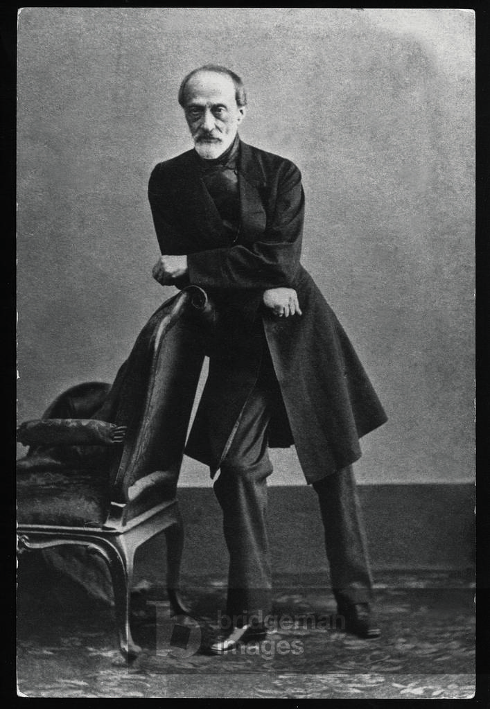 Giuseppe Mazzini in London, Great Britain, 1860 (b/w photo)