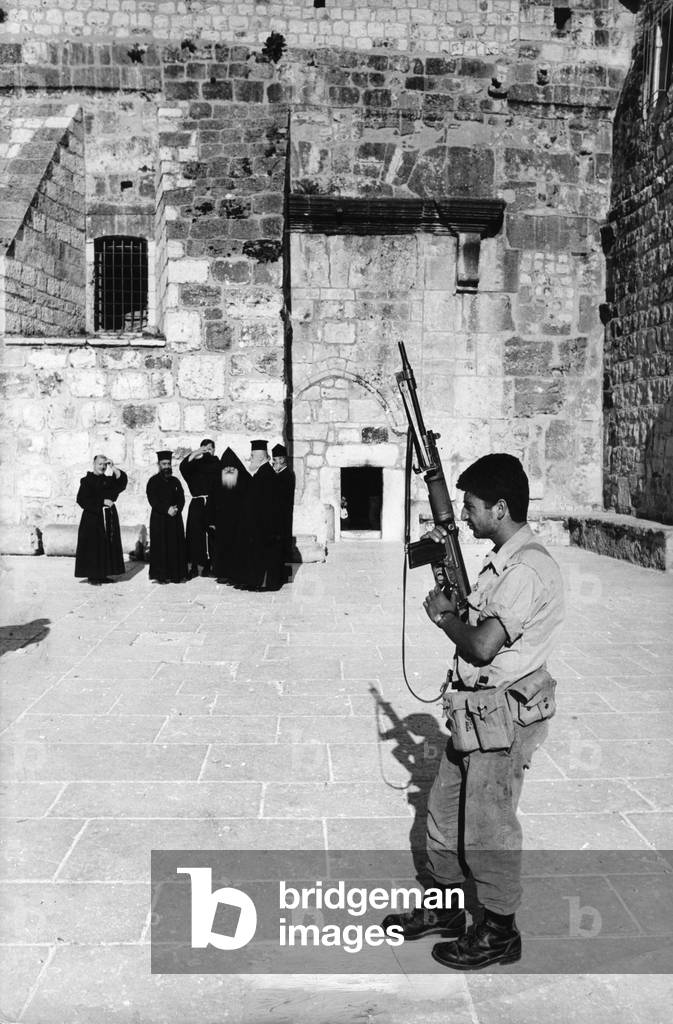 Israeli soldier on sentry duty