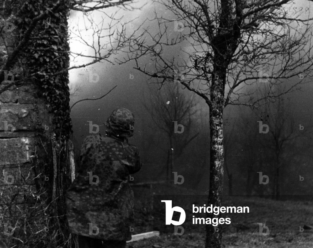 German soldier positioned