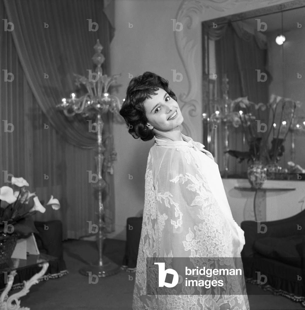 Rossana Podesta  posing, Italy, 1957 (b/w photo)
