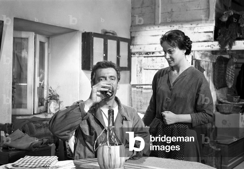 Alida Valli and Yves Montand in The Wide Blue Road, Italy, 1957 (b/w photo)