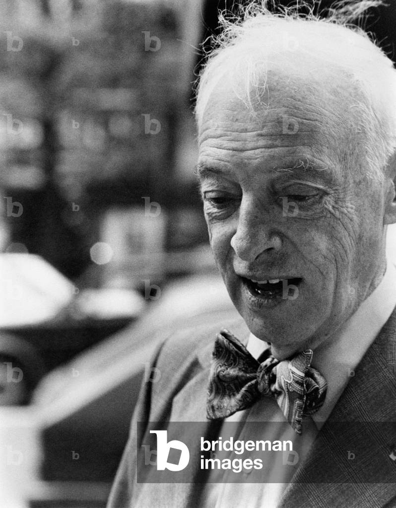 Writer Saul Bellow parades a garish bow tie
