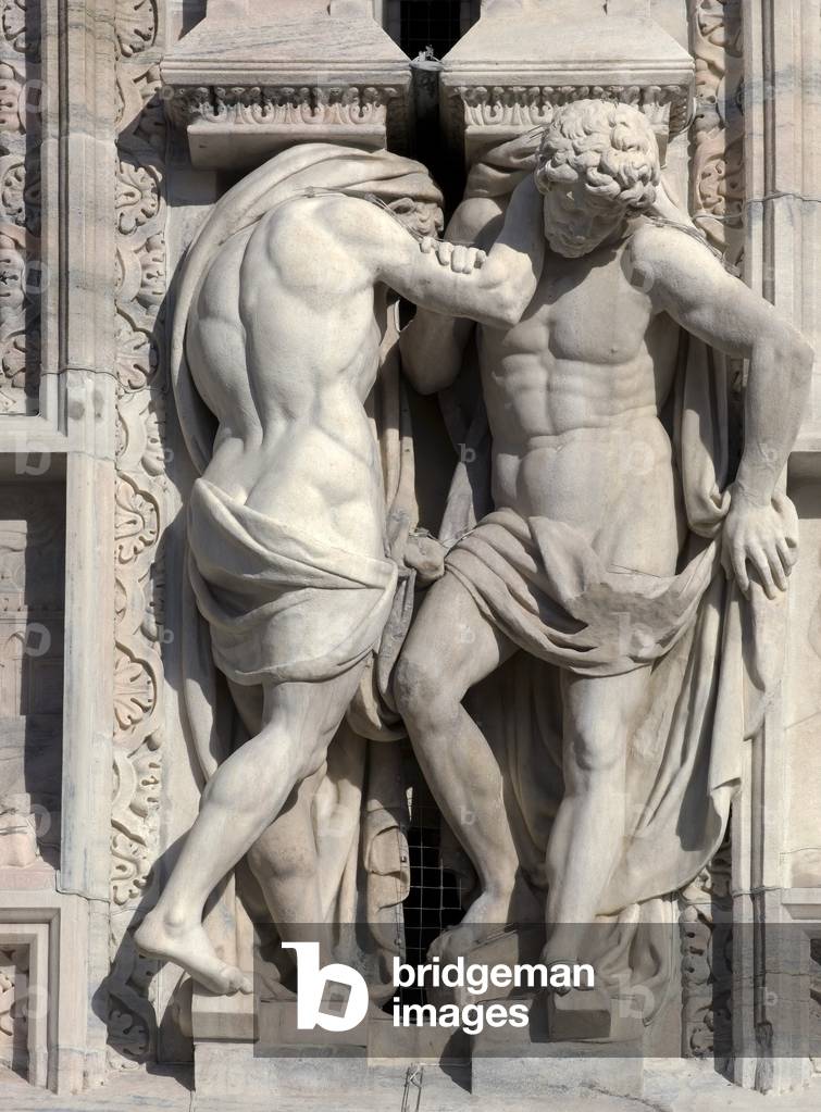 Duomo of Milan (Duomo di Milano), by Pellegrino Tibaldi known as Pellegino de' Pellegrini, Martino Bassi, Giovanni Antonio Amadeo, Giovanni Giacomo Dolcebuono, Francesco Maria Richini (Ricchini, Richino or Ricchino), 14th Century, candoglia marble