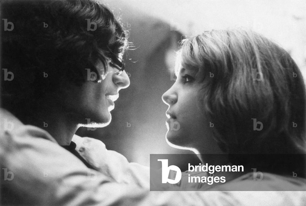 A couple of hippies in a beat club, Milan, Italy 1961