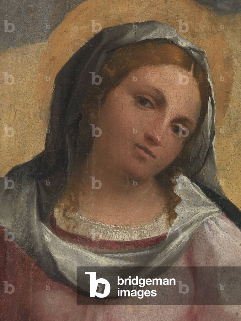 Virgin and Child in Glory, Saint George and Victor the Moor (Madonna con Bambino in gloria, San Giorgio e San Vittore), by Lorenzo Luzzo known as Morto da Feltre, 1510, 16th Century