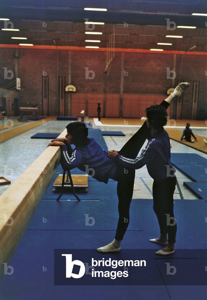 Training of the Italian women's gymnastics team at the Olympic Games