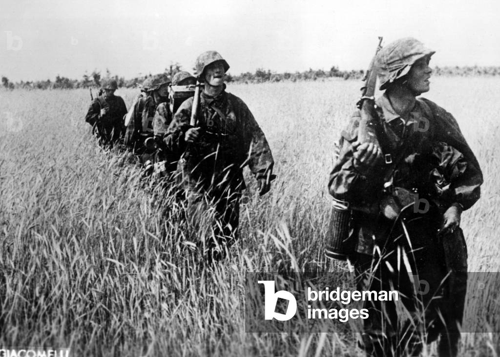 A German soldiers patrol
