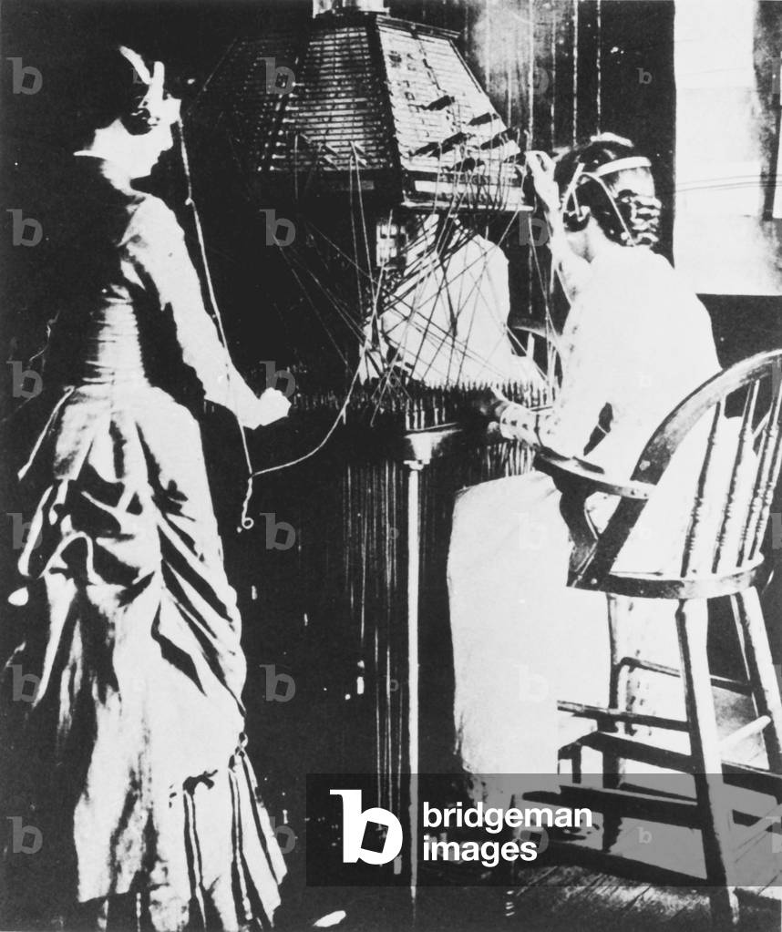 Two telephone operators at work